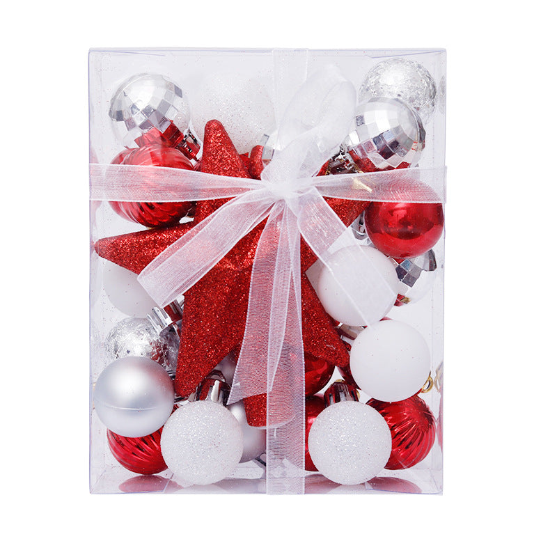 Wholesale 30PCS Christmas Ball Tree Top Star Gift Box Plastic Decorations